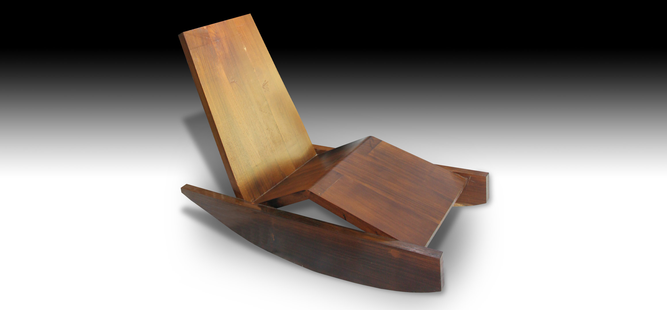 Side view of Rian reclining Suar wood sofa bench