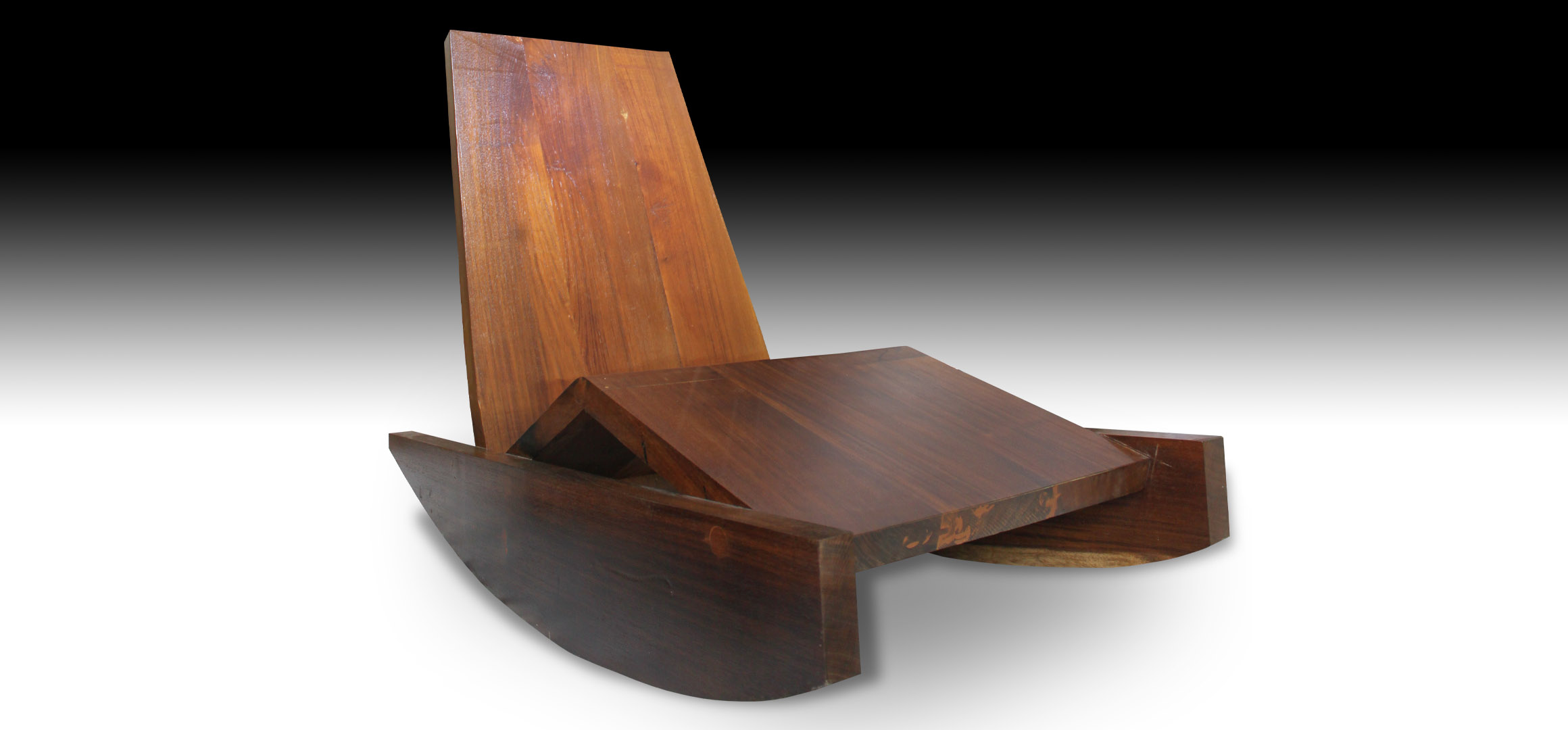 Rian reclining Suar wood sofa bench view 1