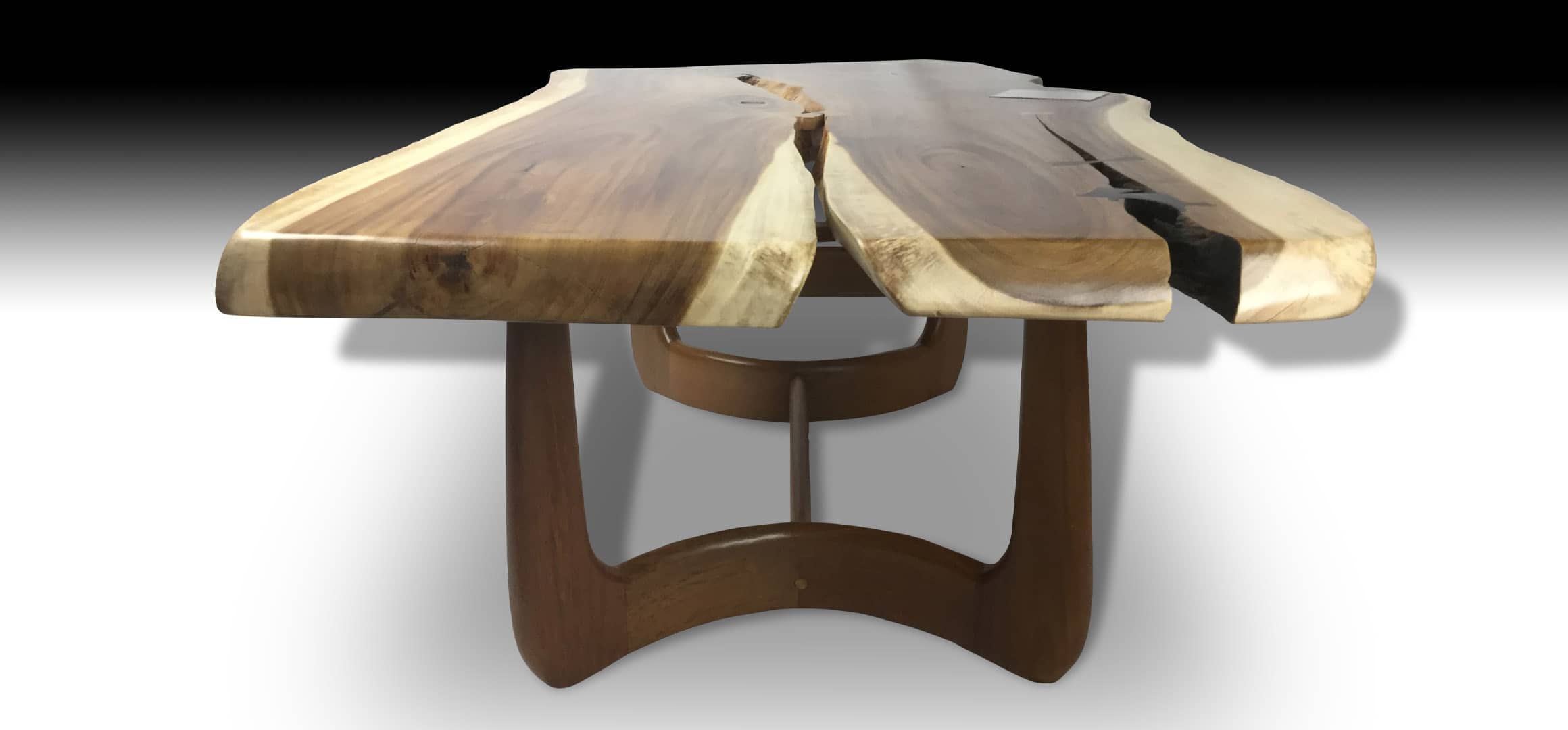 Canyon Live Edge Suarwood Coffee Table with Teak wood base
