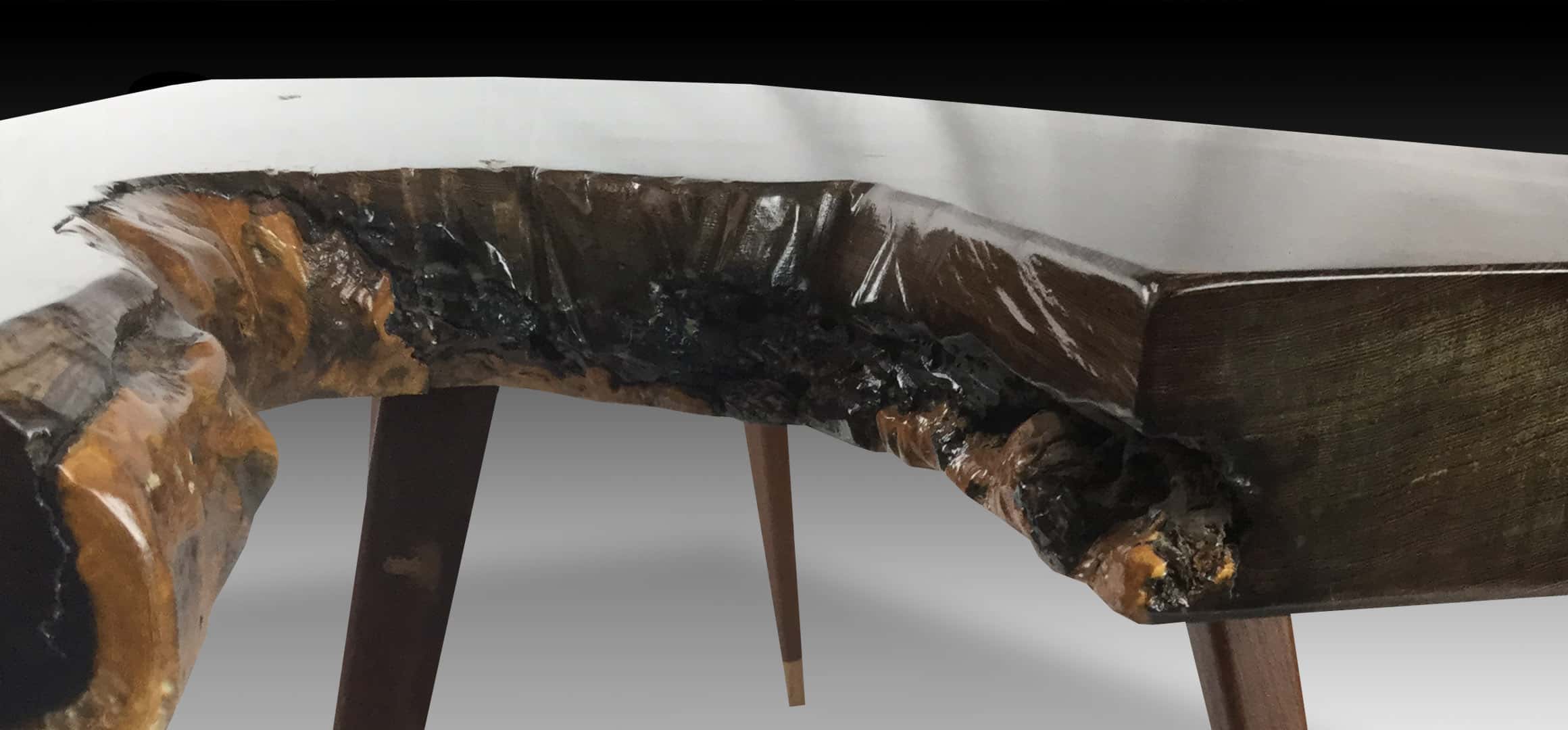Leopard live edge Suar wood coffee table