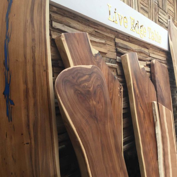 Live-edge-tables-suar-wood Live edge surf board Suar wood table slab