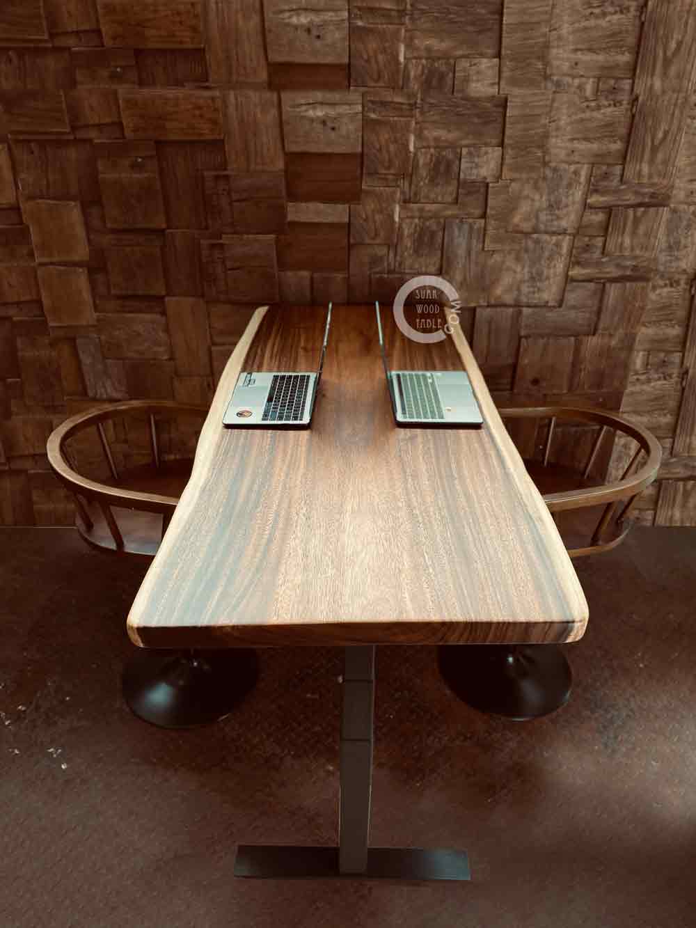 Solid Wood Work Desk Singapore Corporate Live Edge Table Singapore