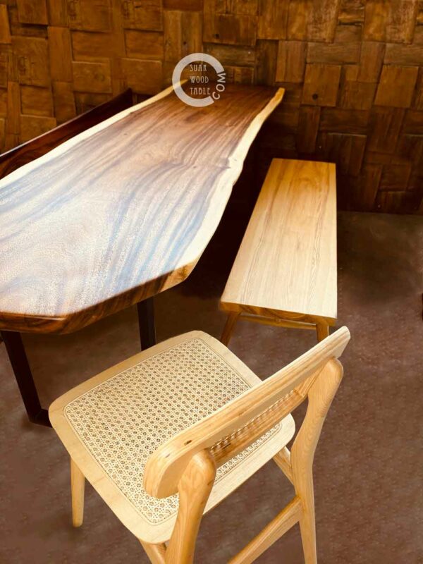 Wooden-dining-tables-3 dining table with bench and chair